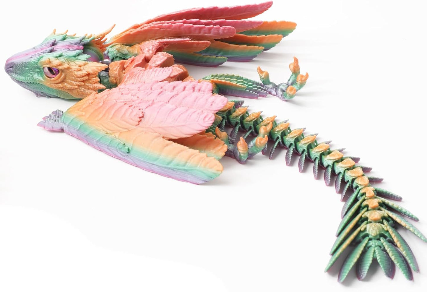 hocado3D Printed Dragon Feathered Wyvern Dragon Articulated Dragon,3D Printed Dragon with Wings, Dragon Fidget Toy Dragon Toys for Kids,Home Office Decor (Black) (Candy)