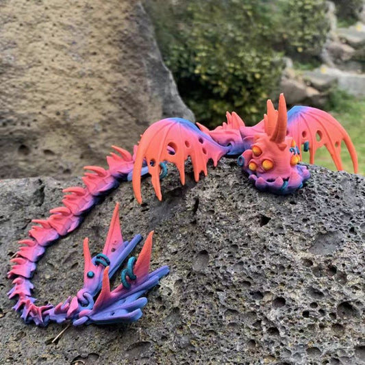 Articulated Abyssal Dragon Model, 3D Printed Jointed Dragon Figurine, Movable Fantasy Creature, Durable Other Plastic Material, for Collectors and Decor, Ages 14+