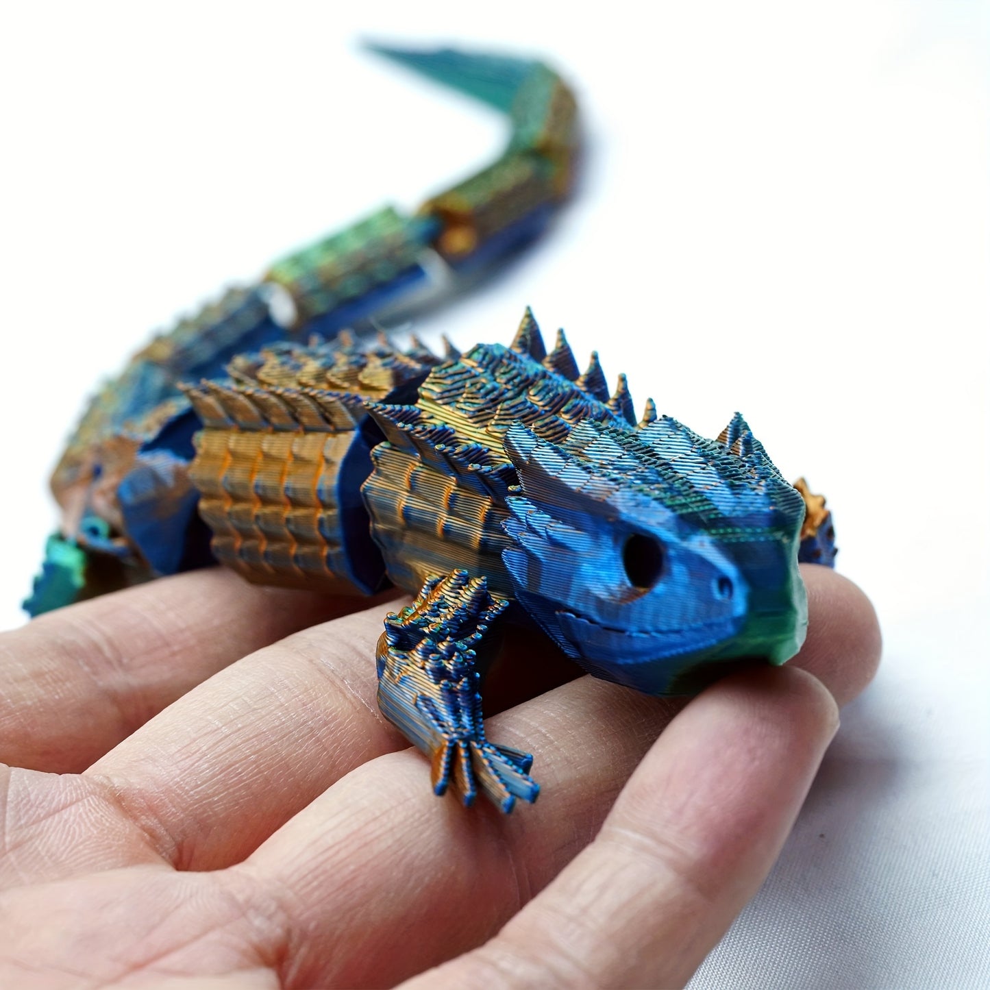 Collectible 3D Printed Fantasy-Themed Lizard Doll - Movable Joints, Durable Plastic, Electricity-Free - Articulated Animal Figure for Party Decor & Creative Gift