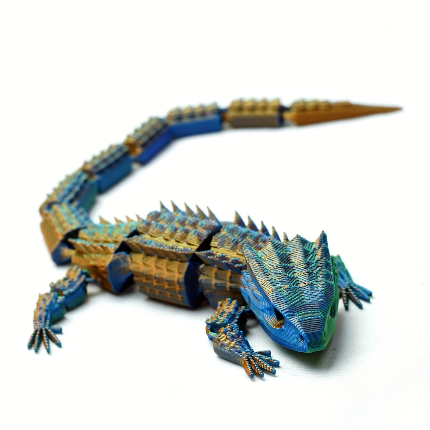 Collectible 3D Printed Fantasy-Themed Lizard Doll - Movable Joints, Durable Plastic, Electricity-Free - Articulated Animal Figure for Party Decor & Creative Gift