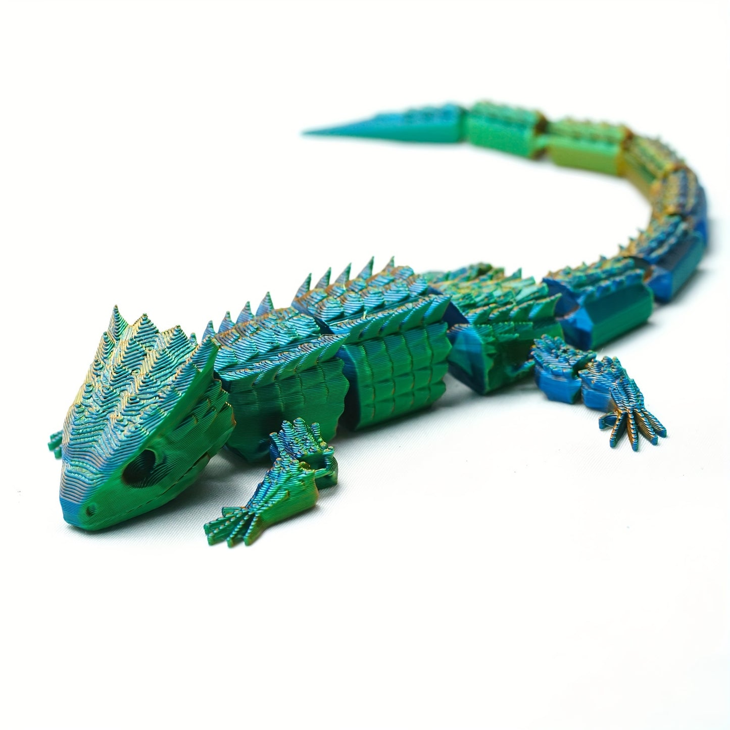 Muñeco de lagarto coleccionable con temática de fantasía impreso en 3D: articulaciones móviles, plástico duradero, sin electricidad; figura de animal articulada para decoración de fiestas y regalo creativo