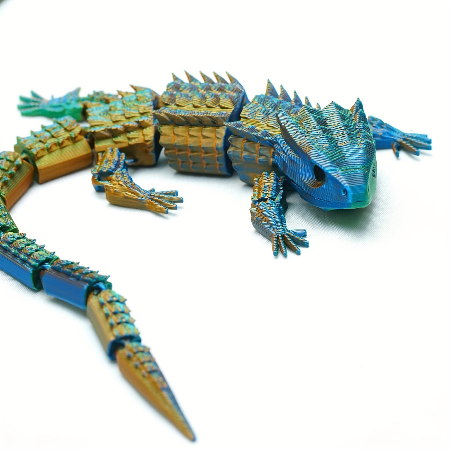 Collectible 3D Printed Fantasy-Themed Lizard Doll - Movable Joints, Durable Plastic, Electricity-Free - Articulated Animal Figure for Party Decor & Creative Gift