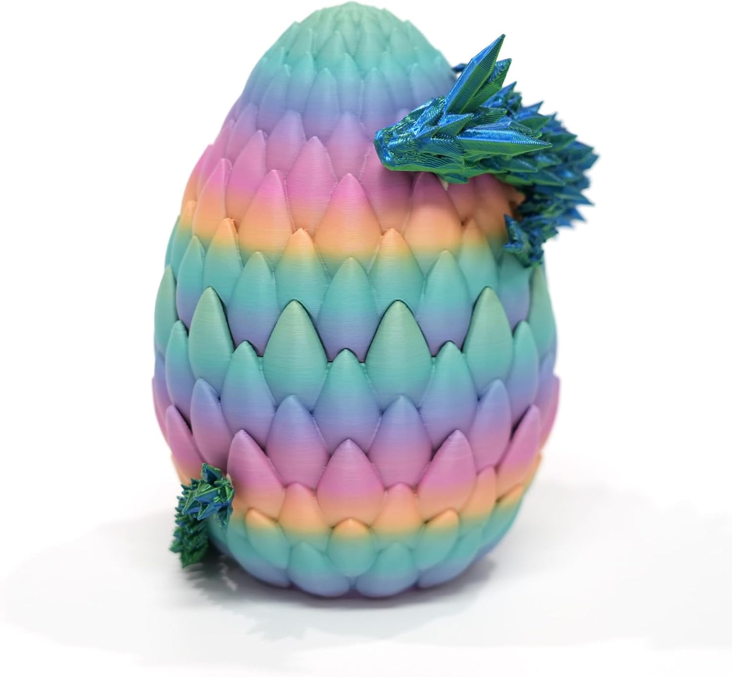 3D Printed Dragon Egg- Gold - Surprise Easter Egg with Flexible Crystal Dragon Inside, 3D Printed Gift Toy, Desk Executive Pet, Figurine Decor(12" Dragon)