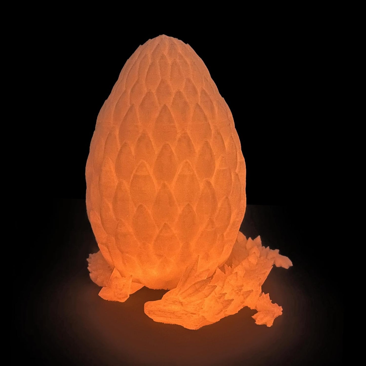 3D Printed Dragon Egg- Gold - Surprise Easter Egg with Flexible Crystal Dragon Inside, 3D Printed Gift Toy, Desk Executive Pet, Figurine Decor(12" Dragon)