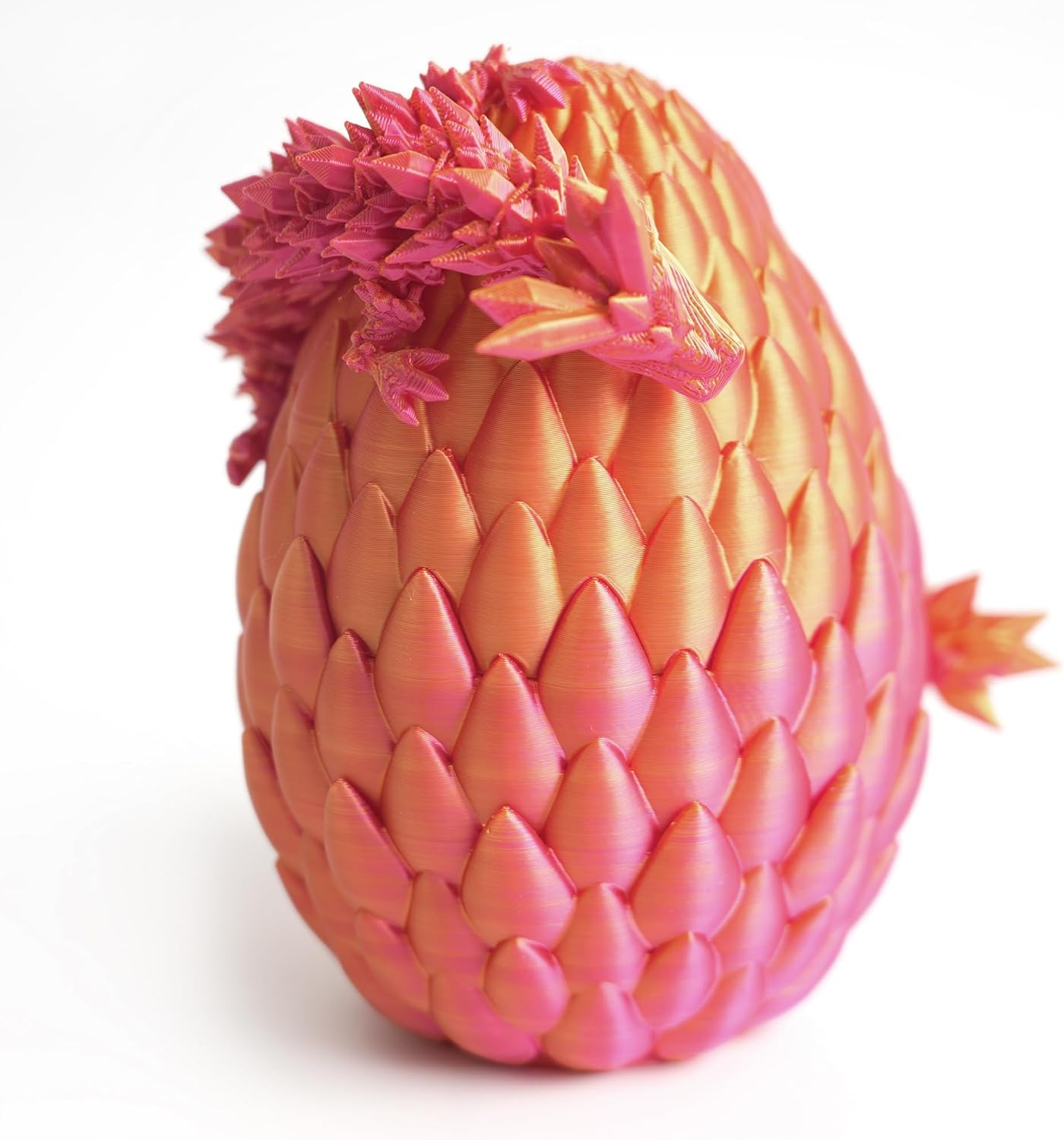 3D Printed Dragon Egg- Gold - Surprise Easter Egg with Flexible Crystal Dragon Inside, 3D Printed Gift Toy, Desk Executive Pet, Figurine Decor(12" Dragon)