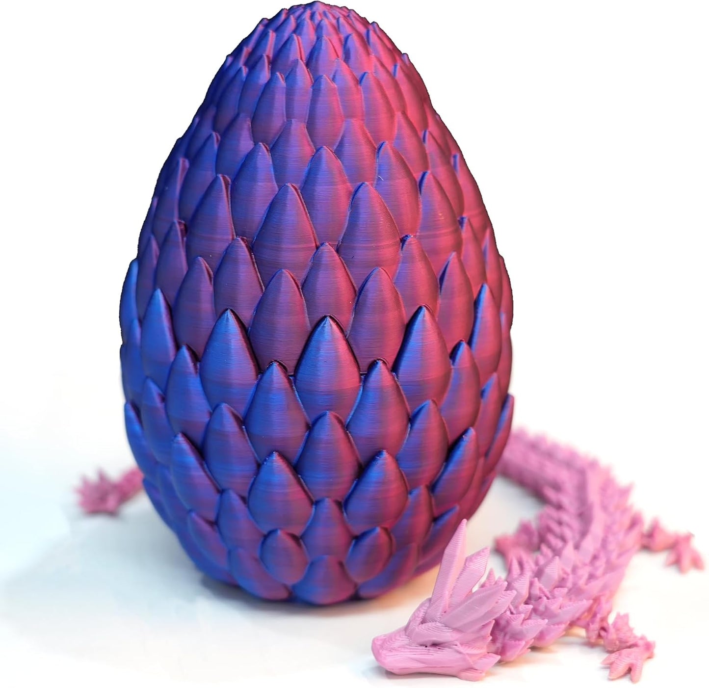 3D Printed Dragon Egg- Gold - Surprise Easter Egg with Flexible Crystal Dragon Inside, 3D Printed Gift Toy, Desk Executive Pet, Figurine Decor(12" Dragon)