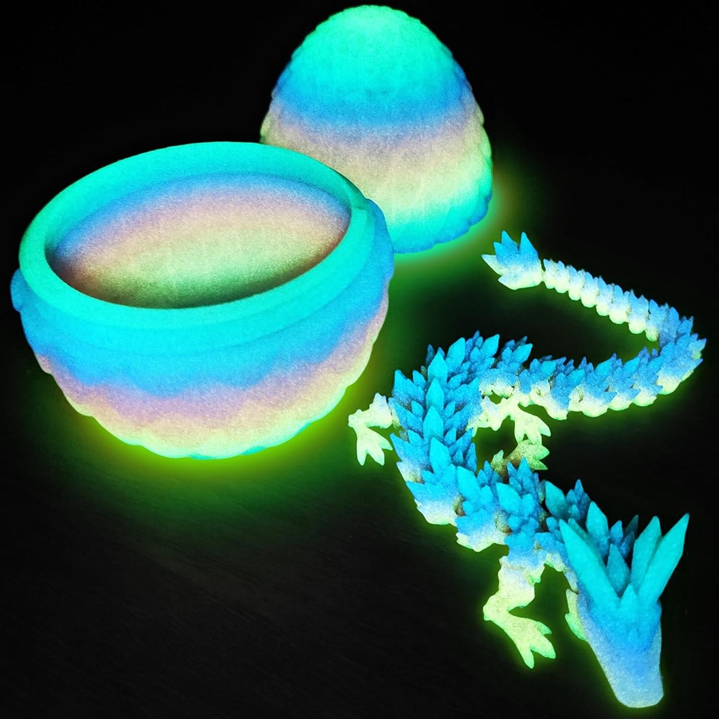 Easter Eggs, 3D Printed Dragon Egg,Crystal Dragon Fidget Toys,Full Articulated Dragon Crystal Dragon in Egg,Adults Fidget Toys for Autism ADHD (Random Rainbow Dragon Egg)