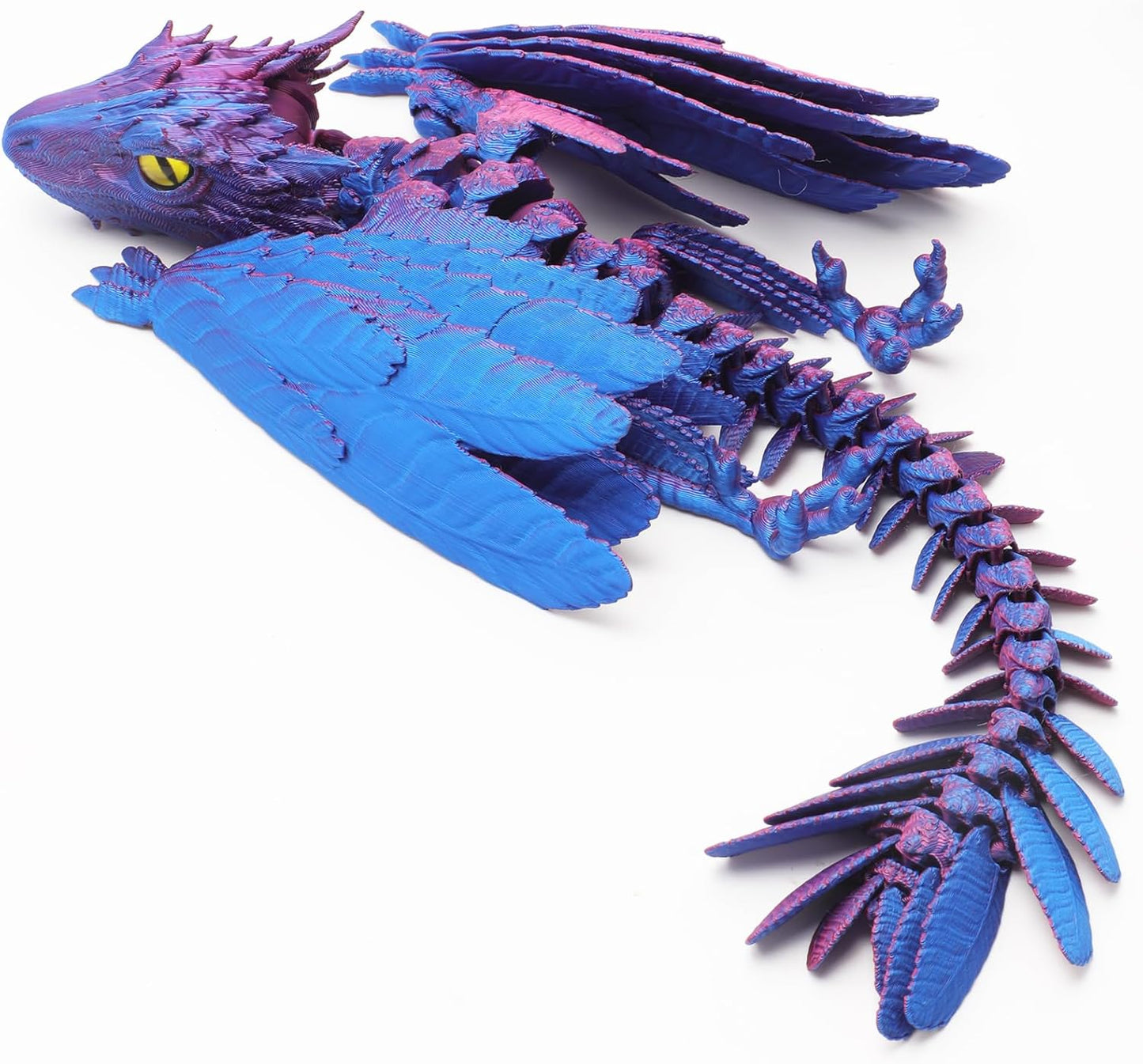 hocado3D Printed Dragon Feathered Wyvern Dragon Articulated Dragon，3D Printed Dragon with Wings, Dragon Fidget Toy Dragon Toys for Kids,Home Office Decor (Black) (Candy)