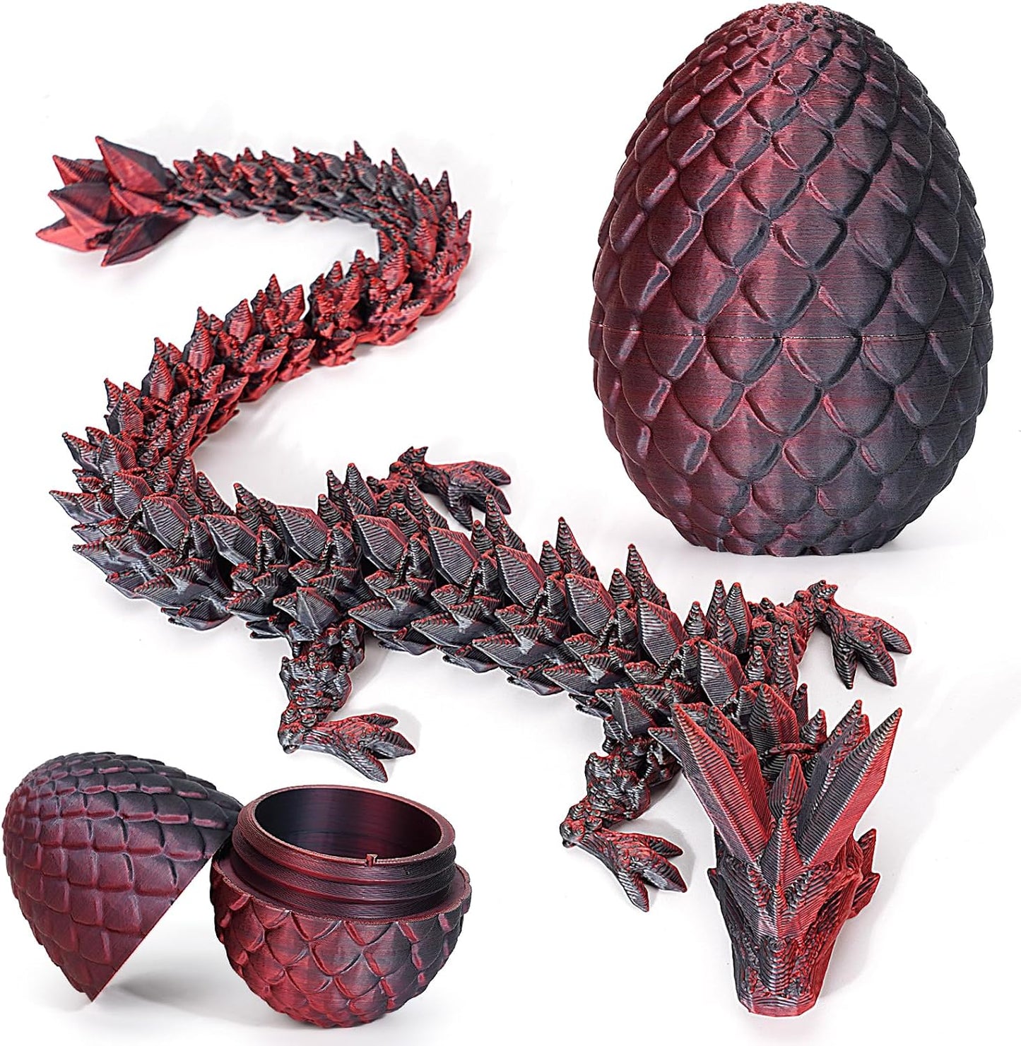 Easter Eggs, 3D Printed Dragon Egg,Crystal Dragon Fidget Toys,Full Articulated Dragon Crystal Dragon in Egg,Adults Fidget Toys for Autism ADHD (Random Rainbow Dragon Egg)