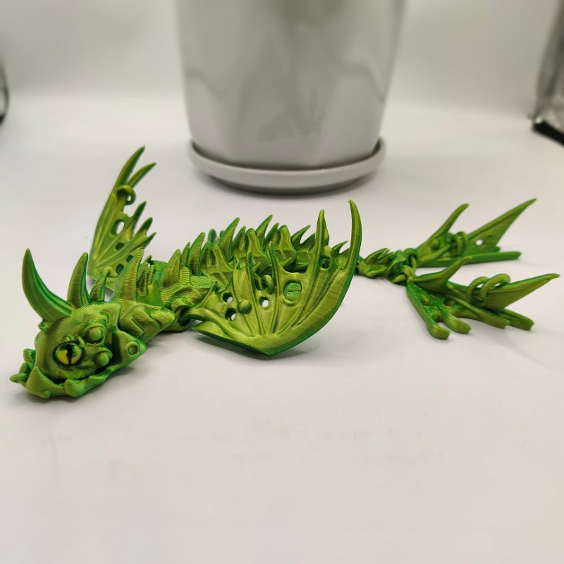 Articulated Abyssal Dragon Model, 3D Printed Jointed Dragon Figurine, Movable Fantasy Creature, Durable Other Plastic Material, for Collectors and Decor, Ages 14+