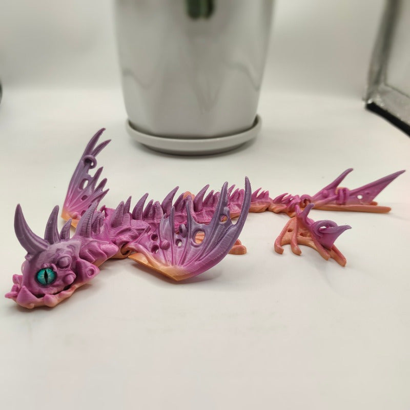 Articulated Abyssal Dragon Model, 3D Printed Jointed Dragon Figurine, Movable Fantasy Creature, Durable Other Plastic Material, for Collectors and Decor, Ages 14+