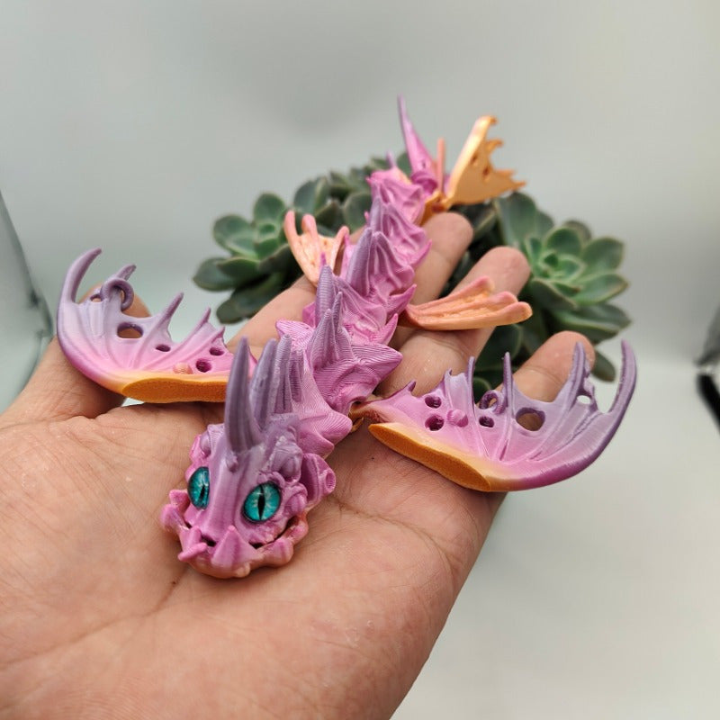 Articulated Abyssal Dragon Model, 3D Printed Jointed Dragon Figurine, Movable Fantasy Creature, Durable Other Plastic Material, for Collectors and Decor, Ages 14+